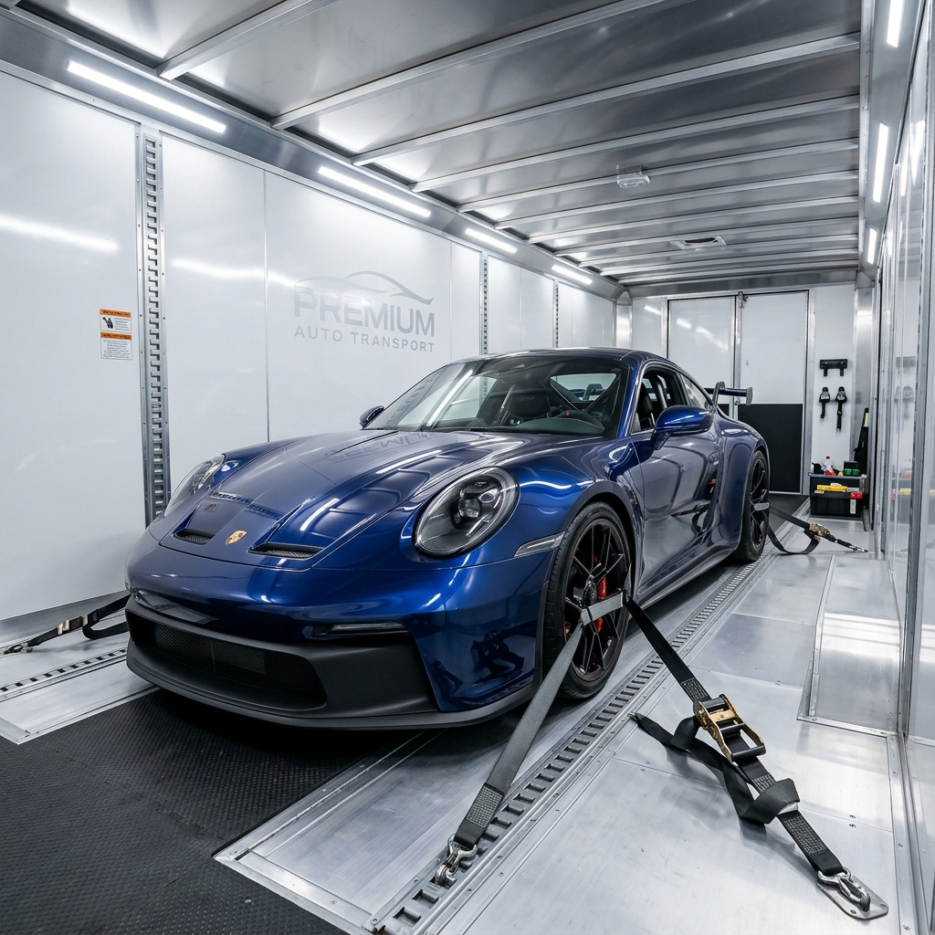 America Car Transport - Enclosed Auto Transport America Car Transport enclosed auto transport truck providing premium protection for luxury vehicles