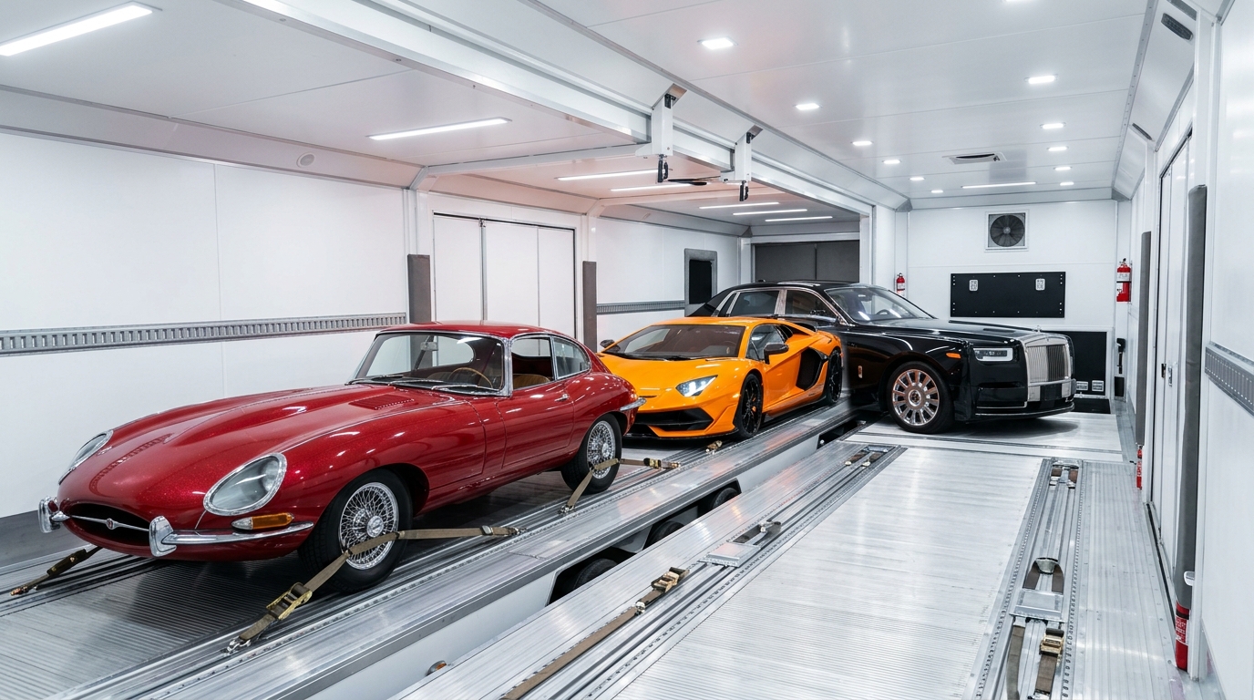 Classic and exotic car transport with white glove enclosed shipping